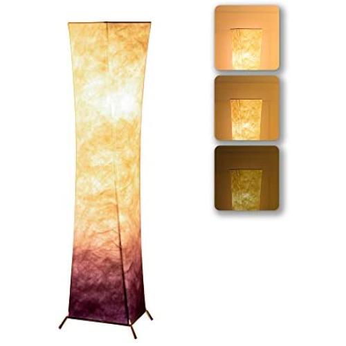 Floor Lamp, CHIPHY Dimmable Standing Lamp, 3 Levels Adjustable Brightness 12W/2 LED Bulbs(2400 Lumens, 100 Watt Equivalent) and Purple Fabric Shade, Modern for Bedroom and Kids Room