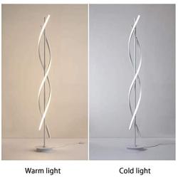 30W LED Floor Lamp Remote Control Dimmable Spiral Floor Lamp Indoor Lamp Floor Lamp for Living Rooms Family Rooms Bedrooms Offices Lighting (White)