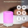 RUMIA Night Light Bluetooth Speaker,Portable Wireless Table Lamps,Dimmable Color Changing Beside Lamp,Rechargeable Touch Lamp for Bedroom&Living Room,Kids Alarm Clock Gift for Girls Boys Women