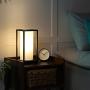 DEWENWILS Dimmable Table Lamp, Touch Control Bedside Lamp with 2.1A USB Port, LED Dimmable Bulb Included, Fabric Shade, Black Metal Finish, Modern Nightstand Lamp for Living Room, Bedroom