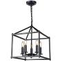 Doowin Pendant Light, 5-Light Vintage Dining Room Lighting Fixtures Hanging, Farmhouse Lantern Lights Industrial Cage Chandelier Ceiling Black Light for Dining Living Room Kitchen Island