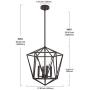 VINLUZ Modern Pendant Lighting Oil Rubbed Bronze Kitchen Island 4 Light Fixtures Ceiling, Industrial Lantern Chandeliers Geometric Metal Farmhouse Hanging Lights Dining Room Brdrooms