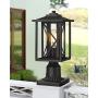 Outdoor Post Light Fixture Exterior Pole Street Lantern with 3 inch Pier Mount Base, 2 Pack KAUEN Outdoor Post Lamp with Clear Glass Shade for Garden Patio Pathway,Black