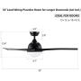 CO-Z 52 Modern Ceiling Fan with Lights and Remote in Black Finish, Contemporary Ceiling Fans with LED Light for Bedroom, Living Room, Kitchen, Industrial Ceiling Fan with 3 ABS Blades Reversible