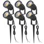 Sunriver 6W LED Landscape Lights 12V 24V Low Voltage Outdoor Garden Landscape Spotlight IP65 Waterproof with Stand Spike for Yard, Lawn, Garden (6 Pack, Warm White)