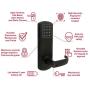 Prodigy SmartLock MaxSecure Interconnect Commercial Grade Lock with RFID Keyless Entry (Right Hand 5-1/2”, Flat Black)