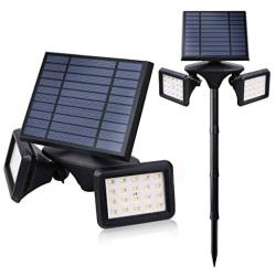 Outdoor Solar Light, Motion Sensor Security LED Light Dusk to Dawn Wireless, 2-in-1 Solar Powered Landscape Spot Lights Waterproof for Yard Driveway Lighting, Egreat (Black, Solar Flood Light)