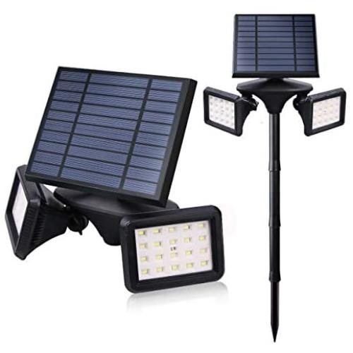 Outdoor Solar Light, Motion Sensor Security LED Light Dusk to Dawn Wireless, 2-in-1 Solar Powered Landscape Spot Lights Waterproof for Yard Driveway Lighting, Egreat (Black, Solar Flood Light)