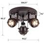 3 Light Track Directional Ceiling Spotlight Fixture, Triple Head Adjustable Flush Mount Ceiling Light for Kitchen, Pantry, Stairwell, Hallway, Workroom(8.3 inch)