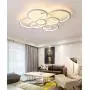 Ring Ceiling Light Fixture Acrylic Shade LED Flush Mount Dimmable with Remote Control Round Chic Chandelier Lighting for Island Hallway Entryway Passway Dining Room Bedroom Balcony Living Room 8-Light