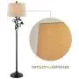 Maxax Traditional Floor Lamp with Linen Fabric Shade for Living Room and Bedroom, Black