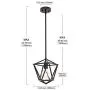 VINLUZ 1-Light Lantern Pendant Oil Rubbed Bronze Kitchen Island Light Fixtures Ceiling Hanging Lamp Metal Cage Chandeliers Adjustable Height Farmhouse Lighting Entryway Dining Rooms Bedrooms