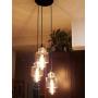 MOTINI 3 Light Cluster Pendant Lighting for Kitchen Island, Black and Brushed Nickel with Clear Glass, Dining Room Lighting Fixture Hanging Chandelier