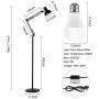 BBE Floor Lamp Standing Lamp, Adjustable Architect Swing Arm Standing Reading Lamp with Metal Base, Modern Design Studying Light with On/Off Switch for Living Room Bedroom Piano Room (Black)