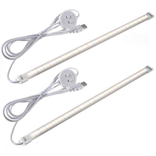 LULUAN Dimmable Under Cabinet Lighting, Portable USB Reading Strips Craft Light Eye-care LED Desk Reading Lamp Light Great for Craft Table,Pianos,Music Stands,Kitchen,Wardrobe,Shelf,Drawer (warm&cool)