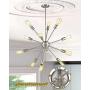 Harriet Sputnik Chandelier 12-Light Brushed Nickel, Starburst Modern Pendant Lighting, Industrial Vintage Ceiling Light Fixture, HPL01BN-12