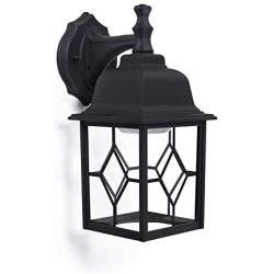 CORAMDEO Outdoor LED Square Wall Sconce Light for Porch, Patio, Deck, Wet Location, Built in LED Gives 100W of Light from 11W of Power, 1000 Lumens, 3K, Durable Cast Aluminum with Black Finish