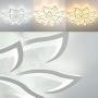 Modern LED Lotus Flower Petal Ceiling Chandelier Acrylic Home Lights 3 Colors Flush Mount LED Chandelier Home Lights for Dinning Room Bedroom Living Room Decor 110V (15 Heads)