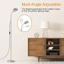 Office Floor Lamp - LEPOWER Adjustable Floor Lamps - Modern Floor Reading Lamp - Support E12 Bulb Base, Goose Neck, Metal, Solid Base - Standing Lamp for Living Room, Crafts, Nursery, Dorm Room