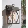 RUZINIU Outdoor Wall Lantern 11'', Matte Black 1-Light Exterior Light Fixture Wall Mount for Foyer Porch