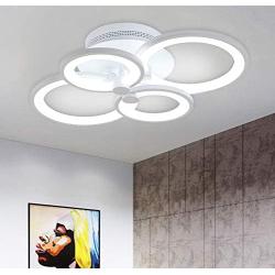 Ganeed Modern Ceiling Light,Metal Acrylic LED Flush Mount Ceiling Light Fixtures,36W LED Chandelier Light Fixture for Living Room Kitchen Bedroom Dinner Room,Cool White 6500K