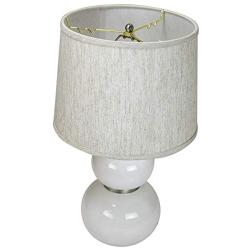 22'' Keal White Table Lamp Polished Nickel Base by Laura Ashley with Drum Textured Oatmeal Shade - Perfect for Living Rooms and Reading