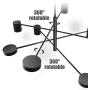 TopJiä Industrial Sputnik Chandelier,Modern Vintage Iron Metal Pendant Lighting Acrylic Light Shade Bedroom Living Room Dining Room Office Ceiling Decorative Light Fixture Black 4light-Warm Light