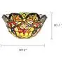 Capulina Victorian Tiffany Sconces Lighting, 1-Light Antique Tiffany Style Wall Light, 12 Inch Wide Stained Glass Sconce, Vintage Stained Glass Wall Lamp for Living Room Bedroom Gift Capulina Victorian Tiffany Sconces Lighting, 1-Light Antique Tiffany Style Wall Light, 12 Inch Wide Stained Glass Sconce, Vintage Stained Glass Wall Lamp for Living Room Bedroom Gift