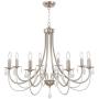 Lucidce 8 Lights Luxury Crystal Farmhouse Chandelier Lighting Contemporary Pendant Lights Fixture Brushed Nickel Island Ceiling Light for Dinning Room Bed Kitchen Room