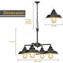 KingSo Industrial Metal Pendant Light,Rustic Pendant Light Fixture,Oil Rubbed Bronze 4-Light Chandelier for Kitchen Island Dining Room Farmhouse Entryway Hallway