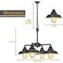 KingSo Industrial Metal Pendant Light,Rustic Pendant Light Fixture,Oil Rubbed Bronze 4-Light Chandelier for Kitchen Island Dining Room Farmhouse Entryway Hallway