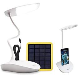 KK.BOL Solar Desk Lamp Three Levels Dimmable Led Table Lamp for Reading Bedside Light Night Light