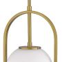 Modern Globe Pendant Lights, LMS 1-Light Hanging Light Fixture, Brushed Brass Finished with White Globe Glass Lampshade, LMS-013