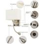 Liylan Modern Bedroom Led Wall Light , Hard-Wired Bedside Wall Sconce Reading Lamp with USB Port , Hotel Wall Mount Lighting Fixtures 3W 3000K Brushed Nickel Color
