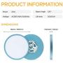 TALOYA Blue Flush Mount Ceiling Light (12 Inch 20 Watt), Low Profile Round LED Light Fixture for Boy Baby Dining Room Foyer Porch Bedroom,3 Color Temperature in One (3000k/4000k/6500K)