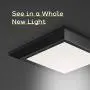 Ultra Slim 7 Inch LED Ceiling Light Fixture | Square Surface Mount 1100LM Dimmable Lighting for Kitchen, Bathroom, Bedroom, Closet, Porch | Luxurious ETL Flush Mount Light | White Finish / 4000K