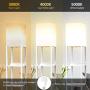 Floor Lamp with Shelves - Shelf Floor Lamps by Real Solid Wood with 2 USB Ports & 1 Power Outlet, Floor Lamps for Bedrooms, Lamps for Living Room (White)