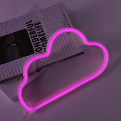 MYGOTO Pink Cloud Neon Signs,USB Charging/Battery LED Neon Light for Party Supplies, Girls Room Decoration Accessory, Table Decoration, Children Kids Gifts (Pink Cloud)