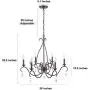 LALUZ Dining Room Chandelier Farmhouse Lighting Fixture Hanging with Crystal Pendants, 28” L x 25.5” H, Bronze