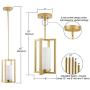 Verona Industrial Pendant Light | Satin Brass Hanging Light Fixture with LED Bulb LL-P13-3SB