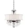 Zula Dark Bronze Crystal Pendant Chandelier 22'' Wide White Fabric Shade 5-Light Fixture for Dining Room House Foyer Kitchen Island Entryway Bedroom Living Room - Vienna Full Spectrum