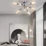 LIGHTESS Sputnik Ceiling Light Vintage Semi Flush Mount Ceiling Light with 9 UL Sockets Industrial Sputnik Ceiling Lighting Chrome Finished E26 Base for Kitchen Dinning Living Room