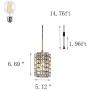 SHUPREGU Plug in Dimmable Pendant Light Ceiling Crystal Light Fixture Oil Rubbed Bronze Finish Lighting for Kitchen Island, Dining Room, Bedside LED Bulb Not Included, 2-Pack