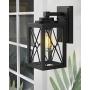 Emliviar Outdoor Wall Mount Light Fixture, Modern Exterior Wall Sconce in Black Finish with Clear Glass, 0387BK