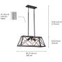 Doowin Linear Chandelier, 3-Light Farmhouse Dining Room Lighting Fixtures, Dining Chandelier, Oil Rubbed Bronze Finish Rectangle Chandelier