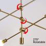 6 Lights Modern Sputnik Chandelier Gold Brass Lighting Fixture Mid Century Hanging Pendant Light for Dining Room Kitchen Island Bedroom Indoor Decor