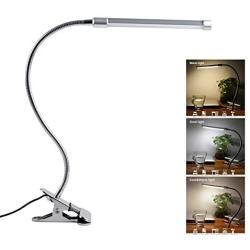 Qooltek LED Desk Lamp Clip on Light Book Reading Lights with 3 Lighting Model 10-Level Dimming for Bed Headboard,Table,Task Lighting