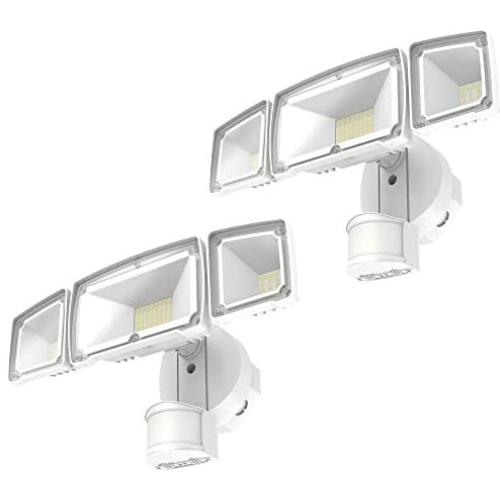 Sunco Lighting 2 Pack 38W LED Flood Light, 5000K Daylight, 3600 LM, 3 Head White Outdoor Security Light Fixture, IP65 Waterproof, Dusk-to-Dawn Photocell + PIR Motion Activated Sensor - ETL Sunco Lighting 2 Pack 38W LED Flood Light, 5000K Daylight, 3600 LM, 3 Head White Outdoor Security Light Fixture, IP65 Waterproof, Dusk-to-Dawn Photocell + PIR Motion Activated Sensor - ETL
