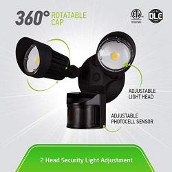 ASD LED Security Light with Motion Sensor - Outdoor Lights with Dusk to Dawn Photocell - 20W 1954Lm 3000K 100-277V IP65 ETL & DLC - Outdoor Sensor Lights Motion Detector - Motion Flood Light, Black