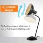 KRASTY Modern Industrial Adjustable Metal Bedside Lamp Farmhouse Living Room Bedroom Office Nightstand Black Table Lamp, Desk Lamp for Kid Eye-Caring Study Reading